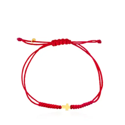 Red Cord and Gold Sweet Dolls XXS cross Bracelet