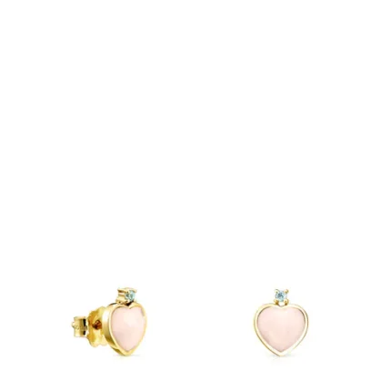 Gold TOUS Color Earrings with Opal and Topaz