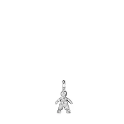White gold Sweet Dolls boy Pendant with Diamonds