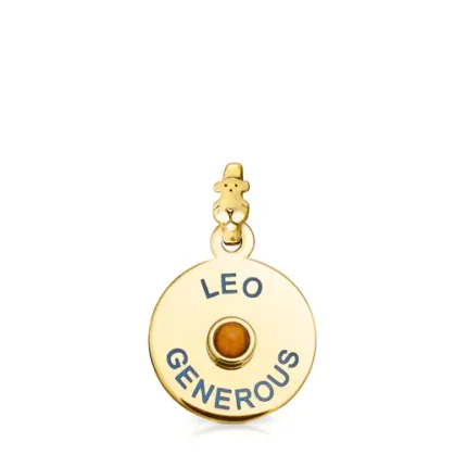 Vermeil Silver TOUS Horoscopes Leo Pendant with Tiger’s eye