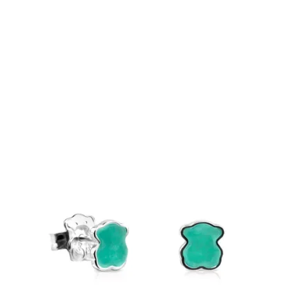 Silver TOUS Color Earrings with Amazonite