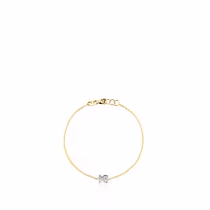Gold Icon Gems Bracelet with Diamonds Bear motif