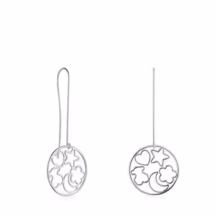 Long Silver Silueta Earrings