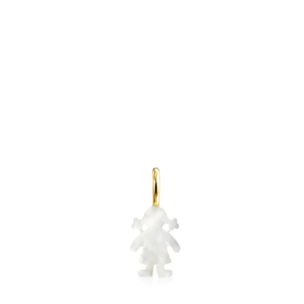 Sweet Dolls Girl Pendant in Gold and Mother-of-Pearl
