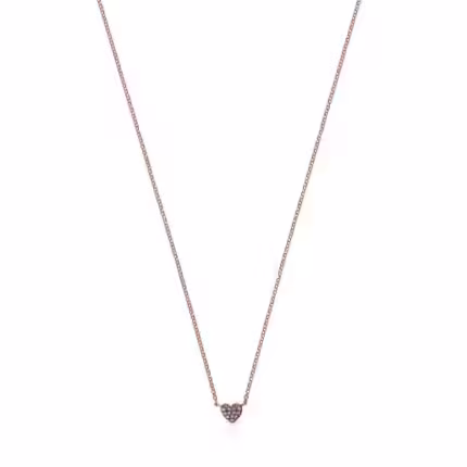 San Valentín heart Necklace in Rose Silver Vermeil with Ruby