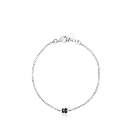 TOUS Mini Onix Bracelet in Silver with Onyx 0,4cm.