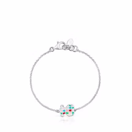 Silver with Enamel Tartan Bracelet