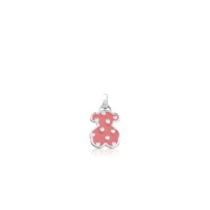Polka dot pink enameled pendant Tous Bear Face-612,634,550