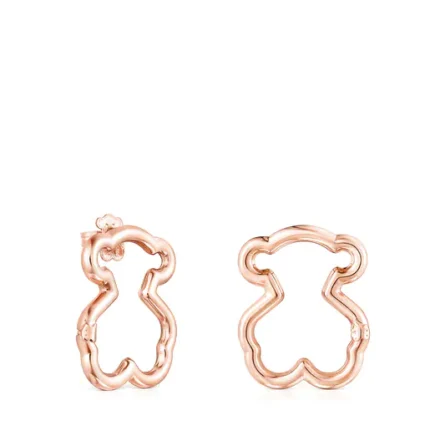 Medium Rose Vermeil Hold Bear Earrings