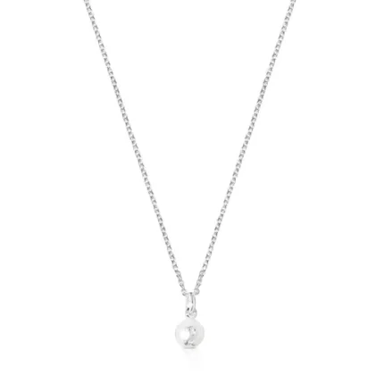 Silver and Pearl Icon Pearl Necklace