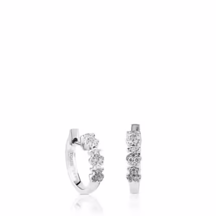 TOUS Bear Earrings in White Gold with Diamonds