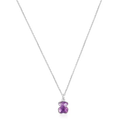 Silver and Amethyst Icon Color Necklace