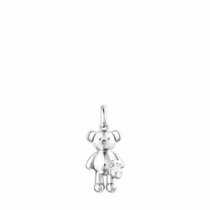 Small Silver Teddy Bear Pendant