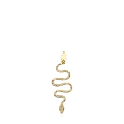 Gold TOUS Good Vibes serpent Pendant with Diamonds
