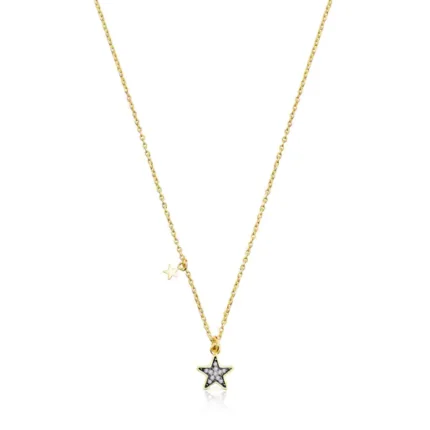 Silver Vermeil Nocturne Necklace with Diamond star