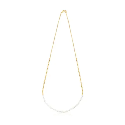 Silver Vermeil Gloss Choker with Pearls