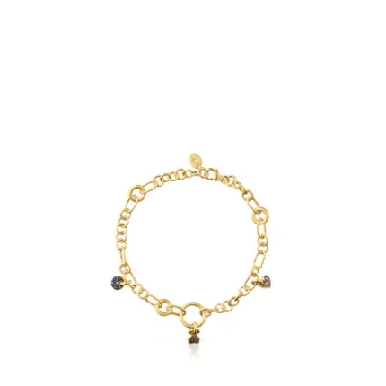 Silver vermeil Luah Bracelet with sapphires and quartz