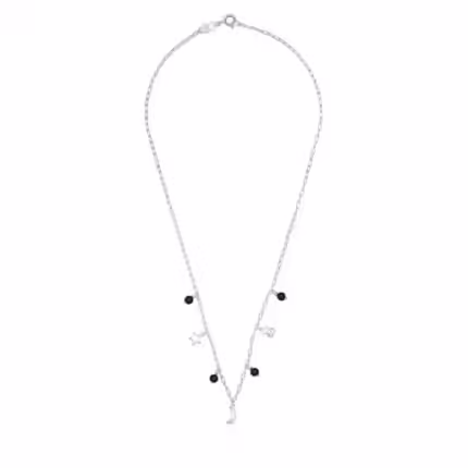 Silver Magic Nature Necklace with onyx