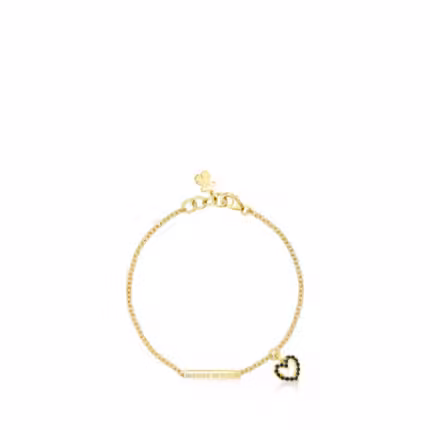 Silver Vermeil Valentine's Day heart Bracelet with Spinels