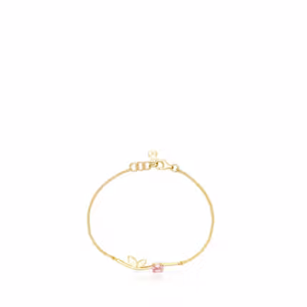 Silver Vermeil Fragile Nature leaves Bracelet with Amethyst