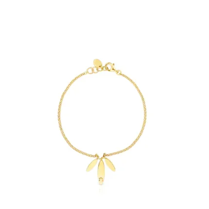 Silver Vermeil Fragile Nature laurel leaf Bracelet