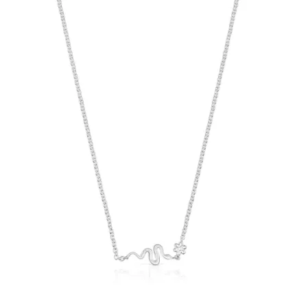 Silver Fragile Nature snake Necklace