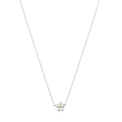 Two-tone Fragile Nature flower Necklace