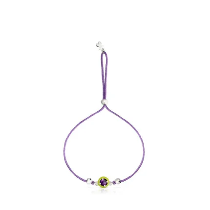 Purple cord TOUS Vibrant Colors Bracelet with amethyst and enamel