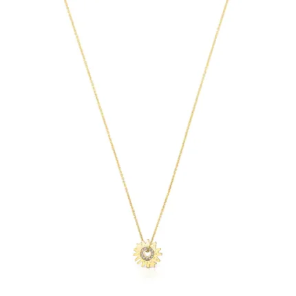 Gold TOUS Crossword Mama Necklace with diamonds