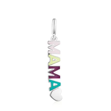 Silver TOUS Crossword Mama Mama pendant with enamel