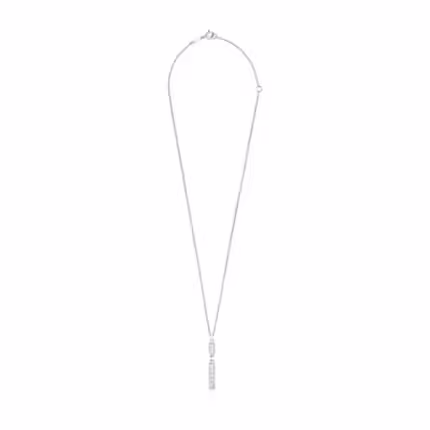 Silver TOUS Bear Row necklace with rectangular plate