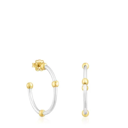 Silver and silver vermeil St. Tropez Hoop earrings