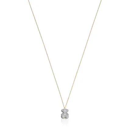 0.58ct-diamond and gold Bold Bear necklace