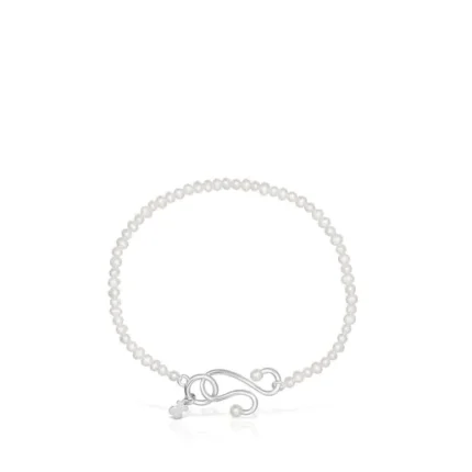 Silver Tsuri Cultured pearl Bracelet