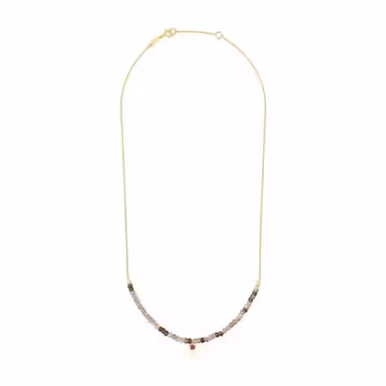 Gold TOUS Cool Joy Necklace with smoky quartz and rhodolite