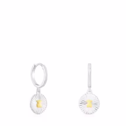 Silver and silver vermeil Hoop earrings Iris Motif