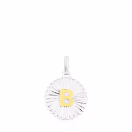 Silver and silver vermeil TOUS Alphabet letter B medallion Pendant