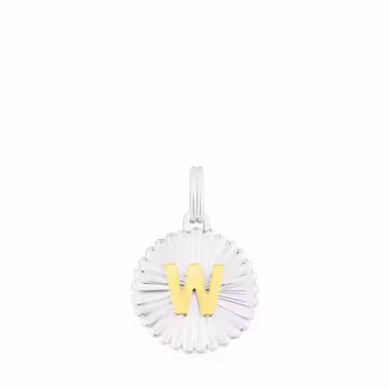 Silver and silver vermeil TOUS Alphabet letter W medallion Pendant