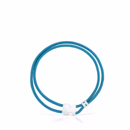 Turquoise Elastic bracelet with silver bear Sweet Dolls