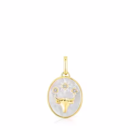 Taurus Pendant in silver vermeil with mother-of-pearl and topazes TOUS Horoscope