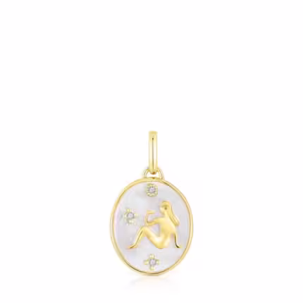 Virgo Pendant in silver vermeil with mother-of-pearl and topazes TOUS Horoscope