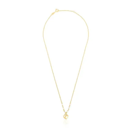 Silver vermeil heart Necklace San Valentín with cultured pearls