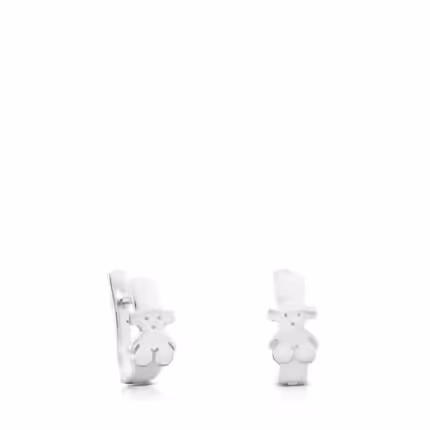 Silver TOUS Gen hoop Earrings Bear motif