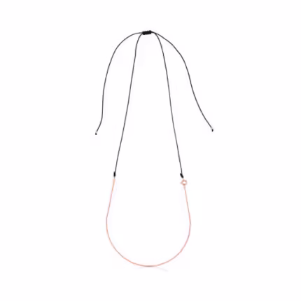 Long Rose Silver Vermeil TOUS Chain Chain with brown Cord