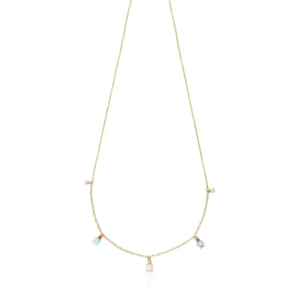 Mini Ivette Necklace in Gold with Gemstones