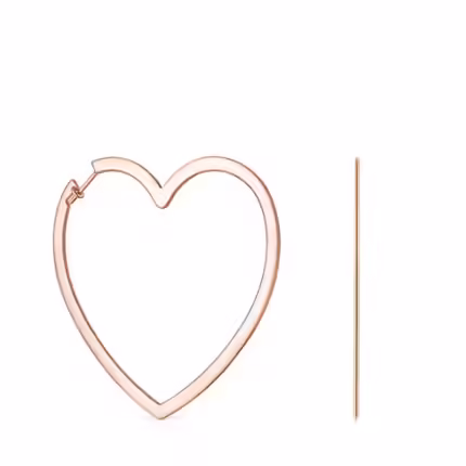 Silueta heart Earrings in Rose Silver Vermeil