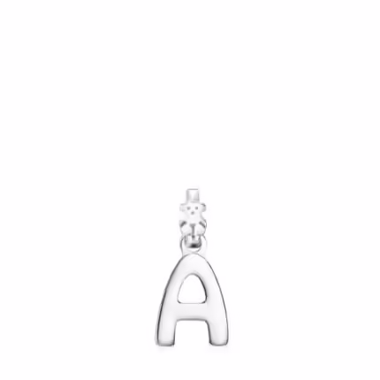 Alphabet letter A pendant in silver