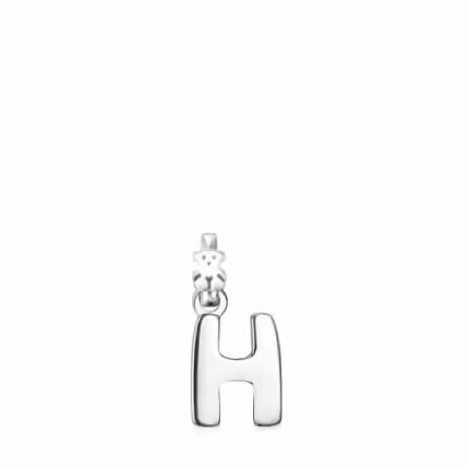 Alphabet letter H pendant in silver