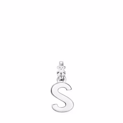 Alphabet letter S pendant in silver