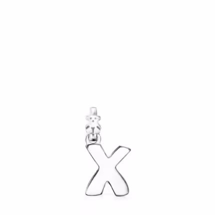 Alphabet letter X pendant in silver
